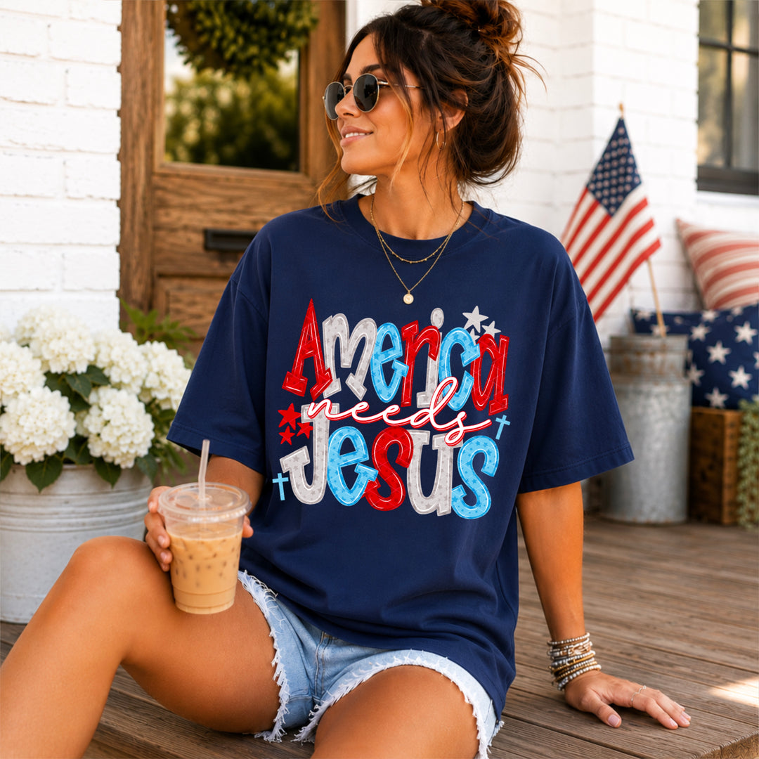 America Needs Jesus DTF Print