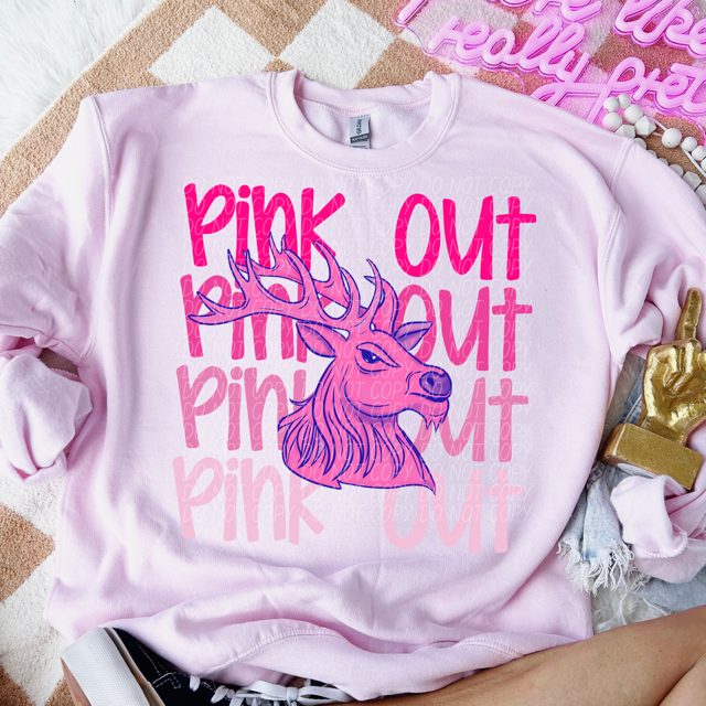 Pink Out Stacked Mascot DTF Print