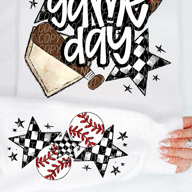 Game Day Sports Checkered Stars Set DTF Print