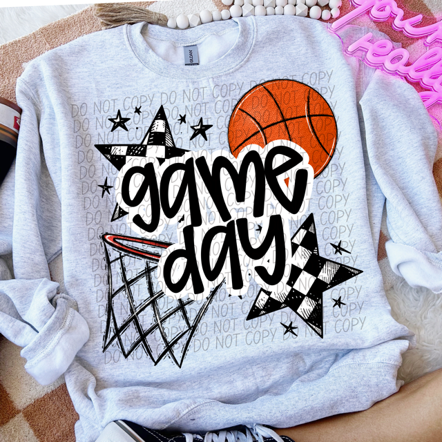 Game Day Sports Checkered Stars DTF Print