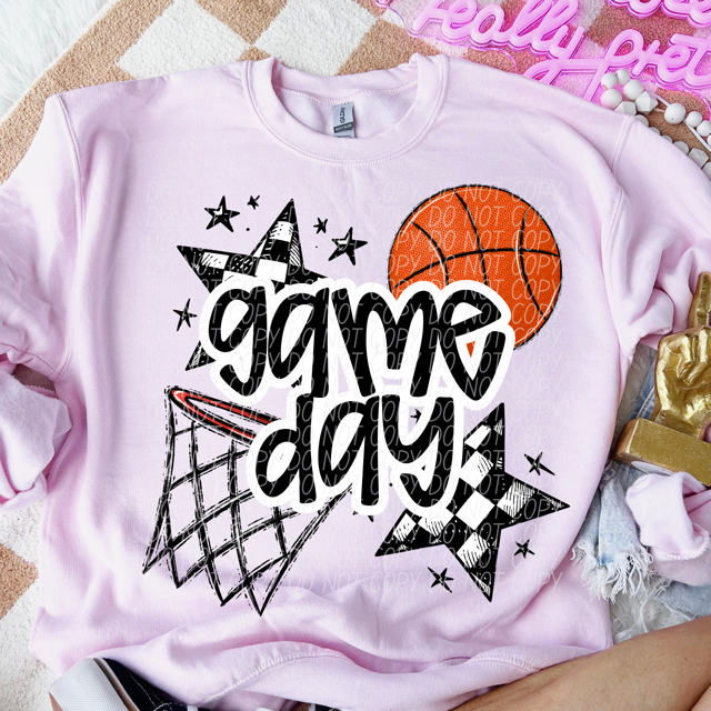 Game Day Sports Checkered Stars DTF Print