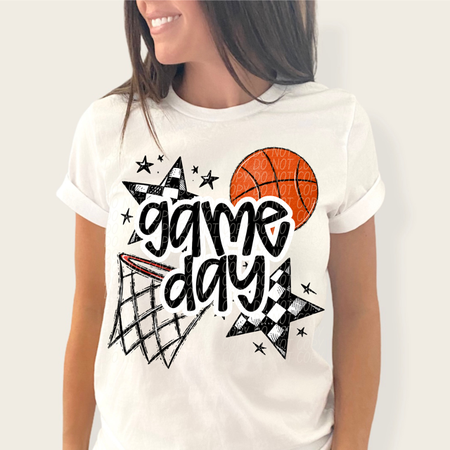 Game Day Sports Checkered Stars DTF Print