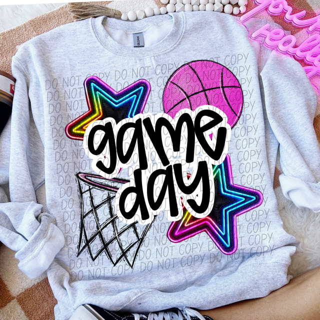 Game Day Neon Stars DTF Print