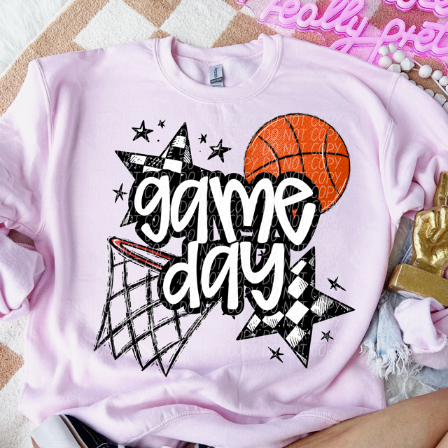 Game Day Sports Checkered Stars DTF Print