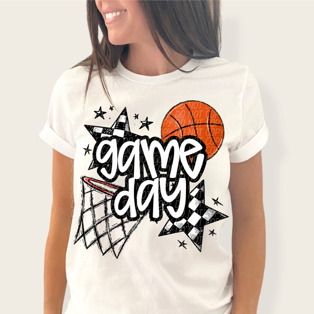 Game Day Sports Checkered Stars DTF Print