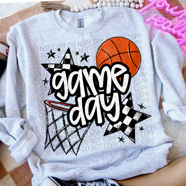 Game Day Sports Checkered Stars DTF Print