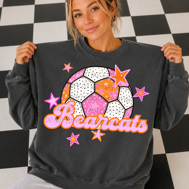 Pink Soccer DTF Print