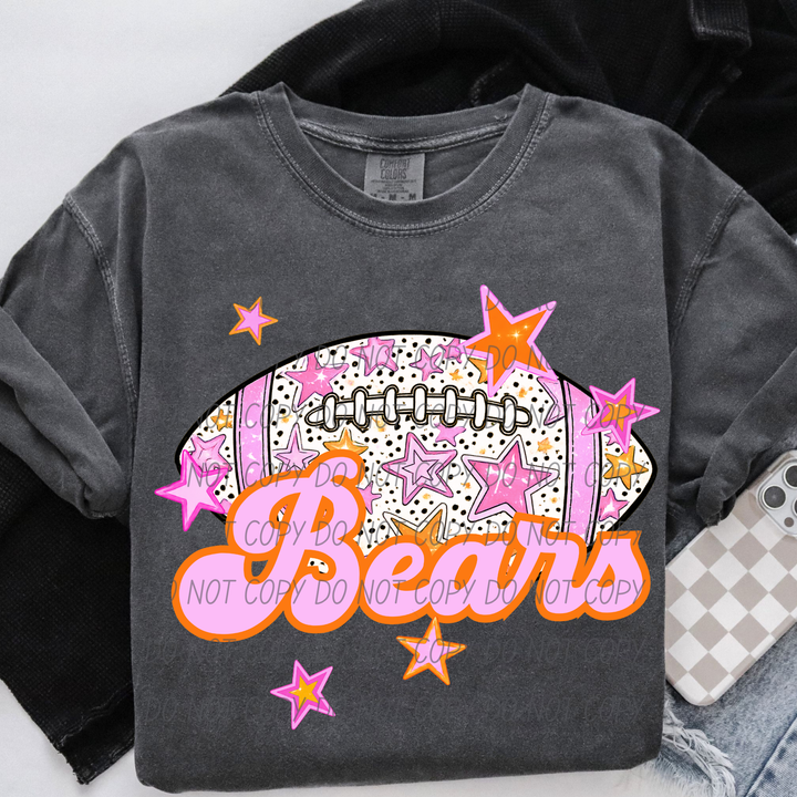 Pink Football DTF Print
