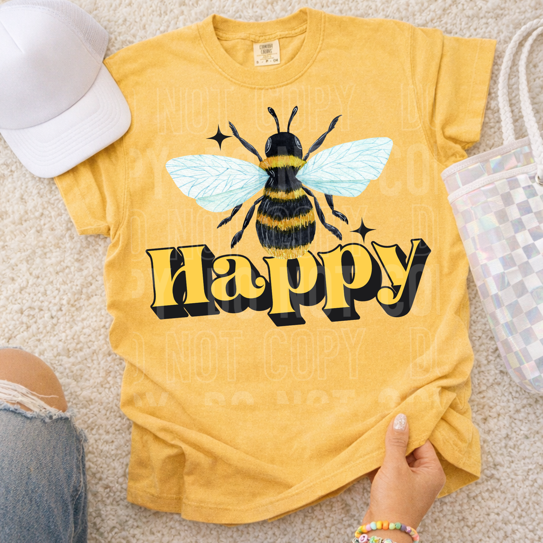 Bee Happy DTF Print