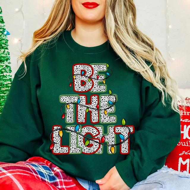 Be The Light Stacked Polka Dot Faux Embroidery DTF Print