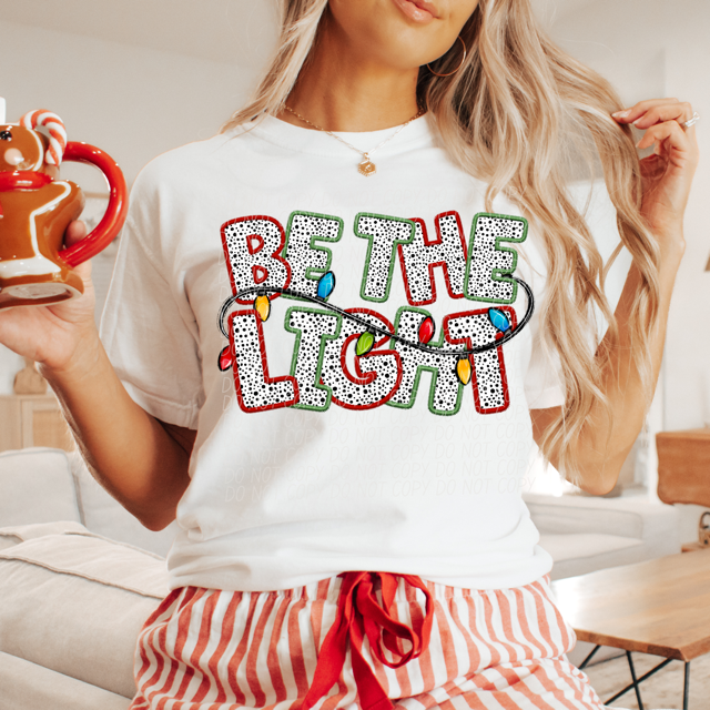 Be The Light Polka Dot Faux Embroidery DTF Print