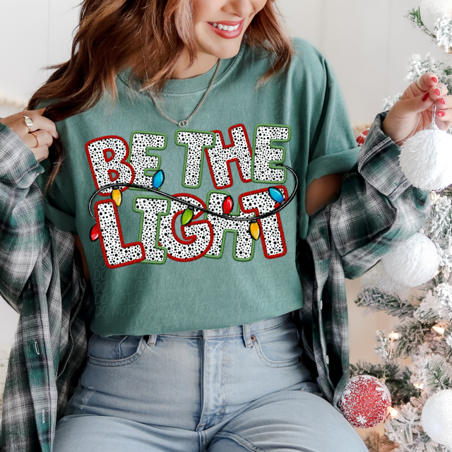 Be The Light Polka Dot Faux Embroidery DTF Print