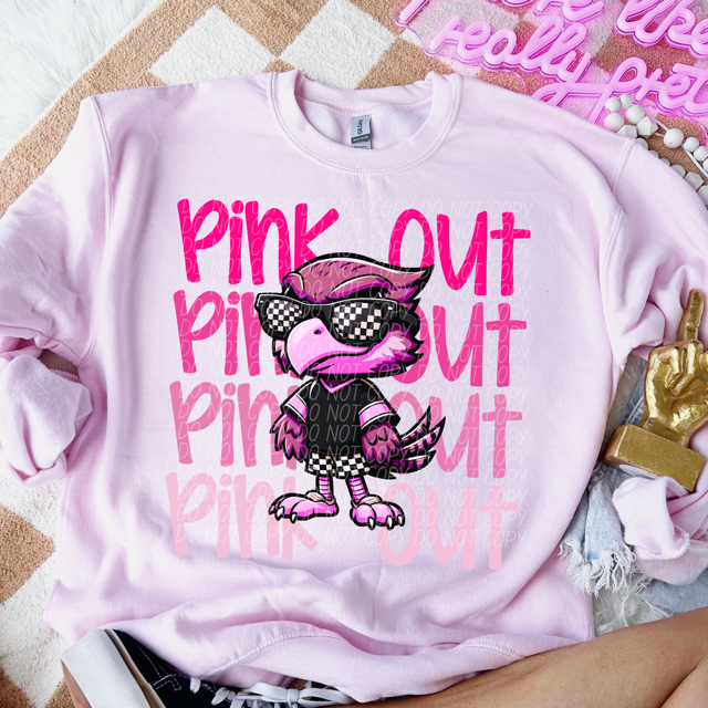 Pink Out Stacked Mascot DTF Print