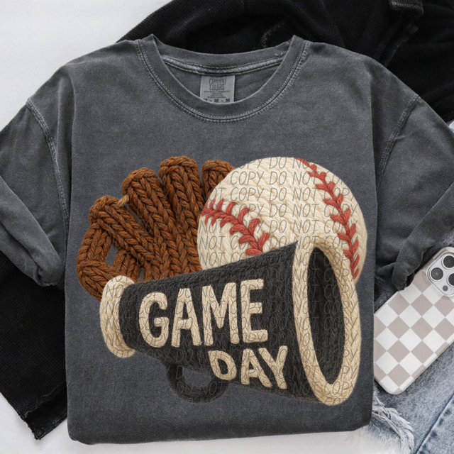 Yarn Baseball Game Day DTF Print