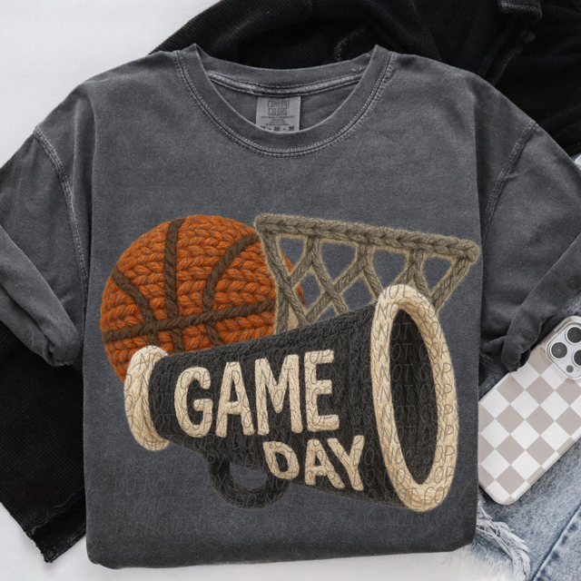 Yarn Game Day Basketball DTF Print