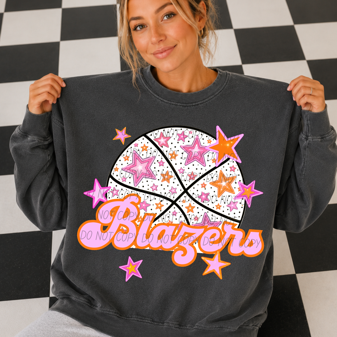 Pink Basketball Mascots DTF Print