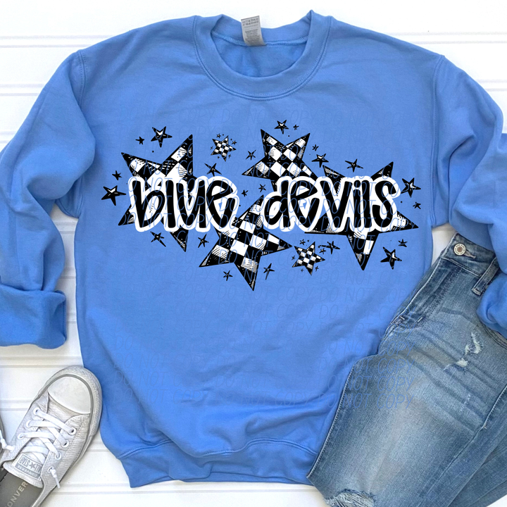 Checker Stars Mascots Youth DTF Print