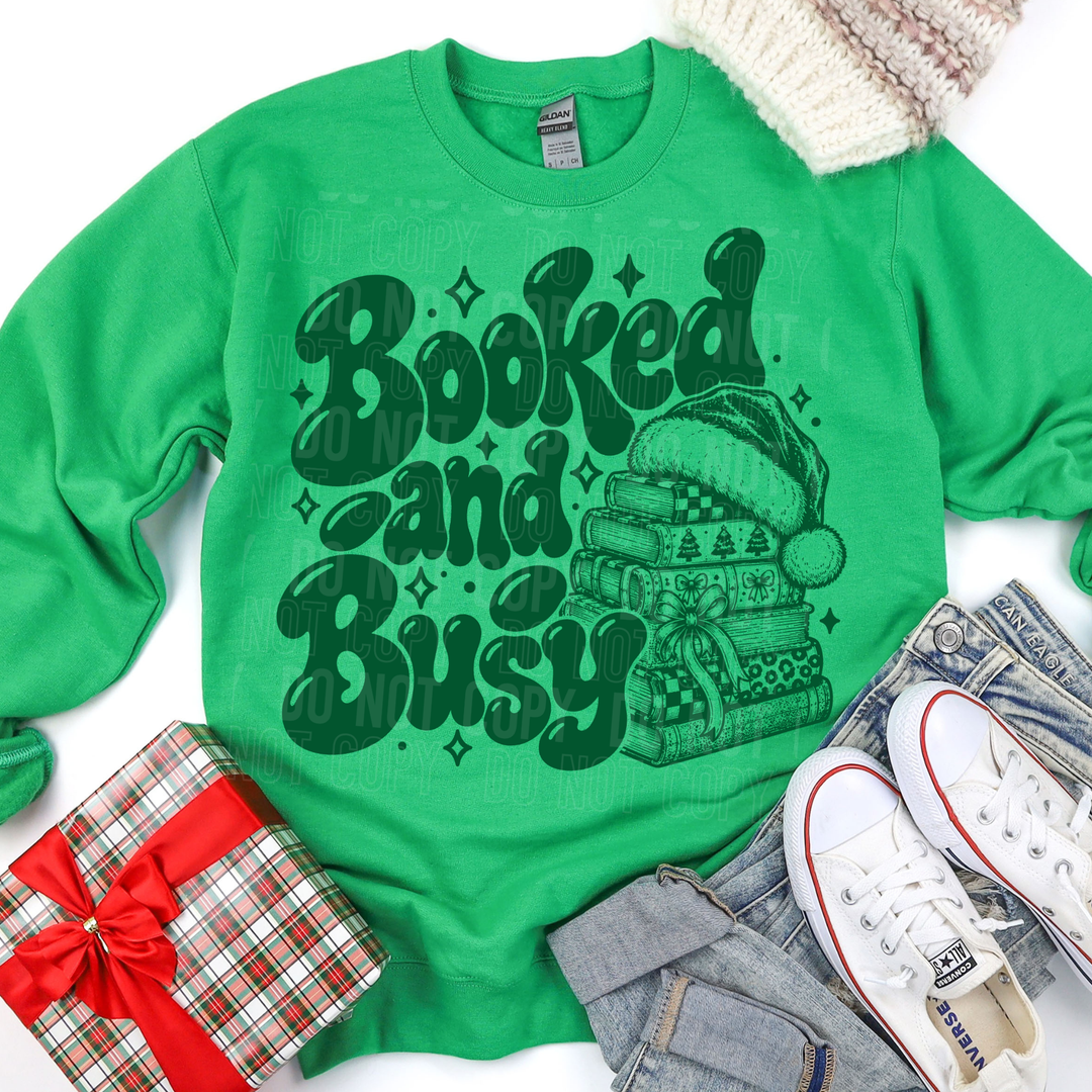 Booked And Busy Christmas DTF Print