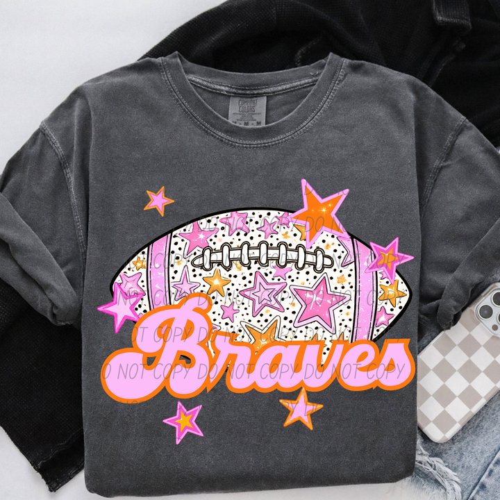 Pink Football DTF Print