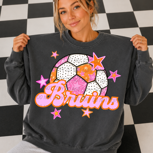 Pink Soccer DTF Print