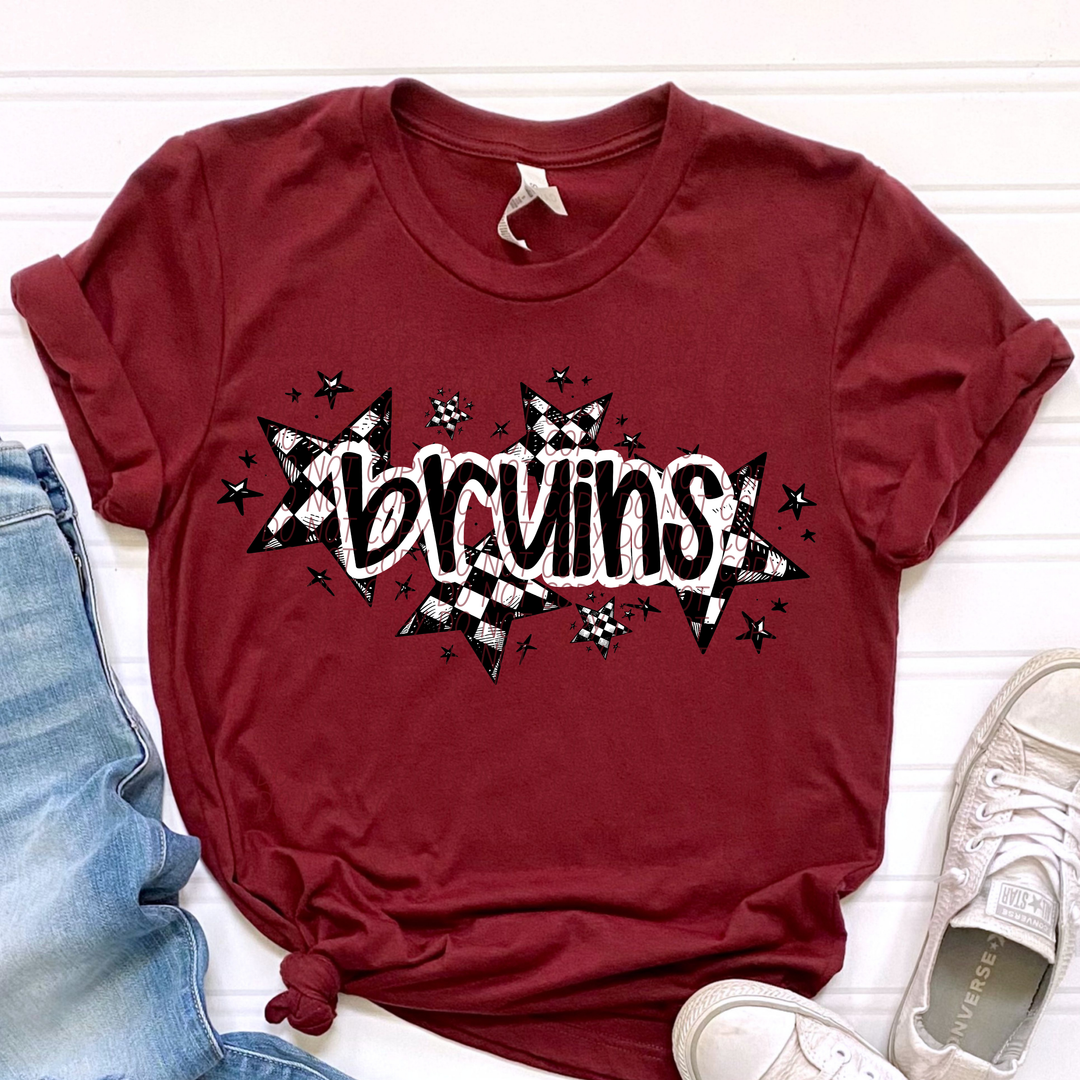 Checker Stars Mascots Youth DTF Print