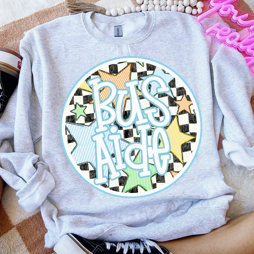 Back To School Stars Blue - Occupations DTF Print