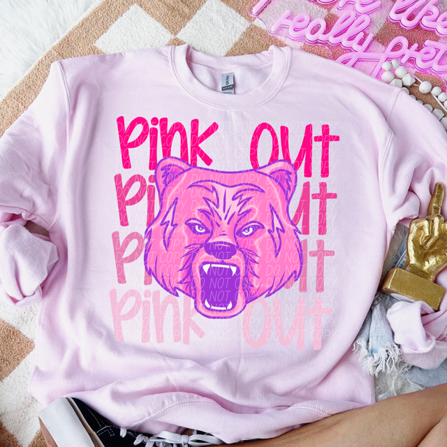 Pink Out Stacked Mascot DTF Print