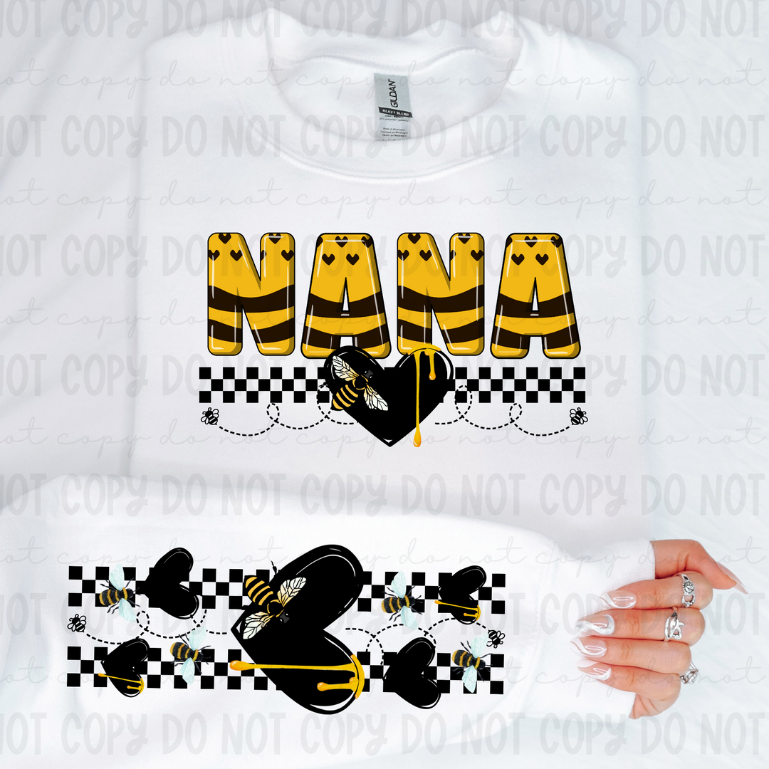 Bee Names SLEEVE DTF Print