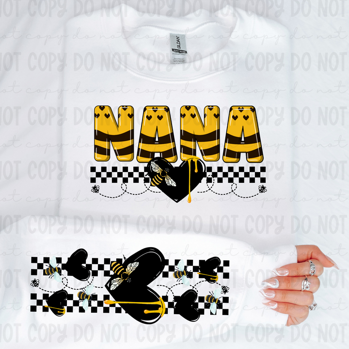 Bee Names SLEEVE DTF Print
