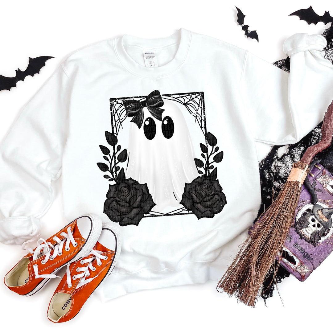 Black And White Ghost DTF Print