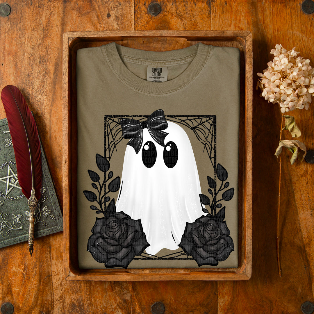 Black And White Ghost DTF Print