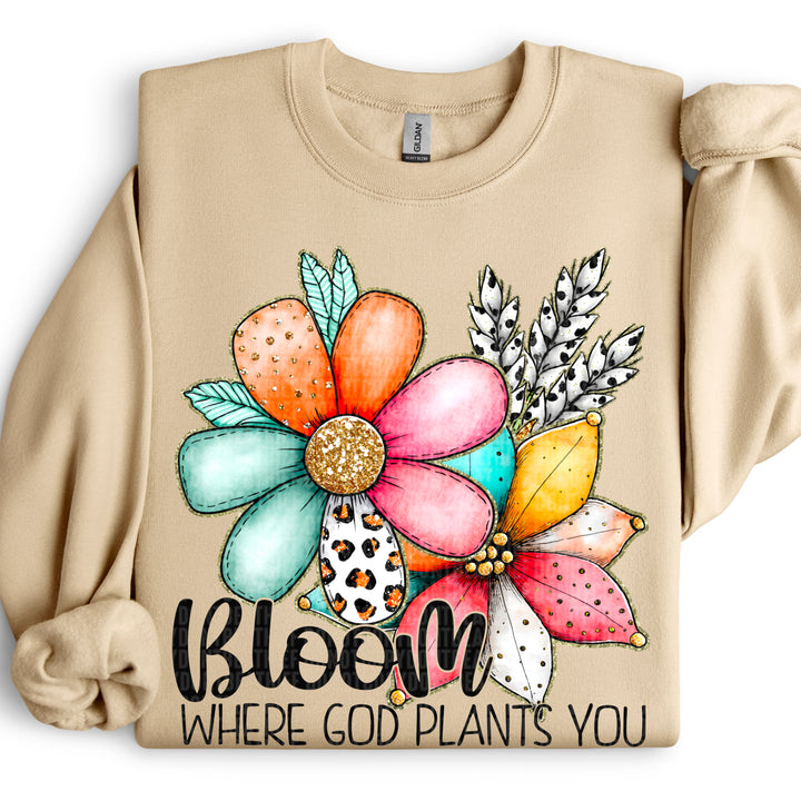 Bloom Where God Plants You DTF Print