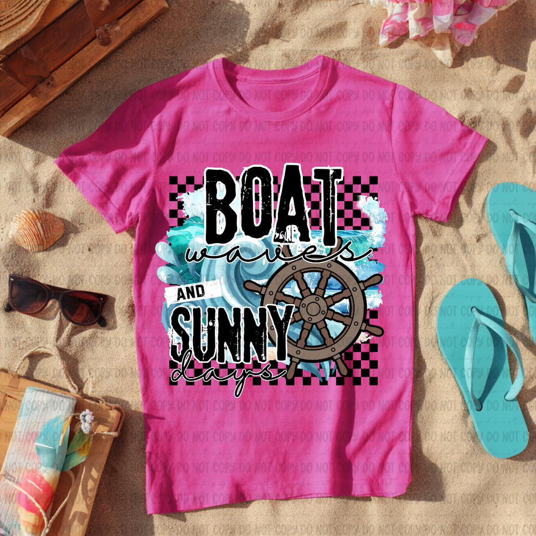 Boat Waves And Sunny Days  DTF Print
