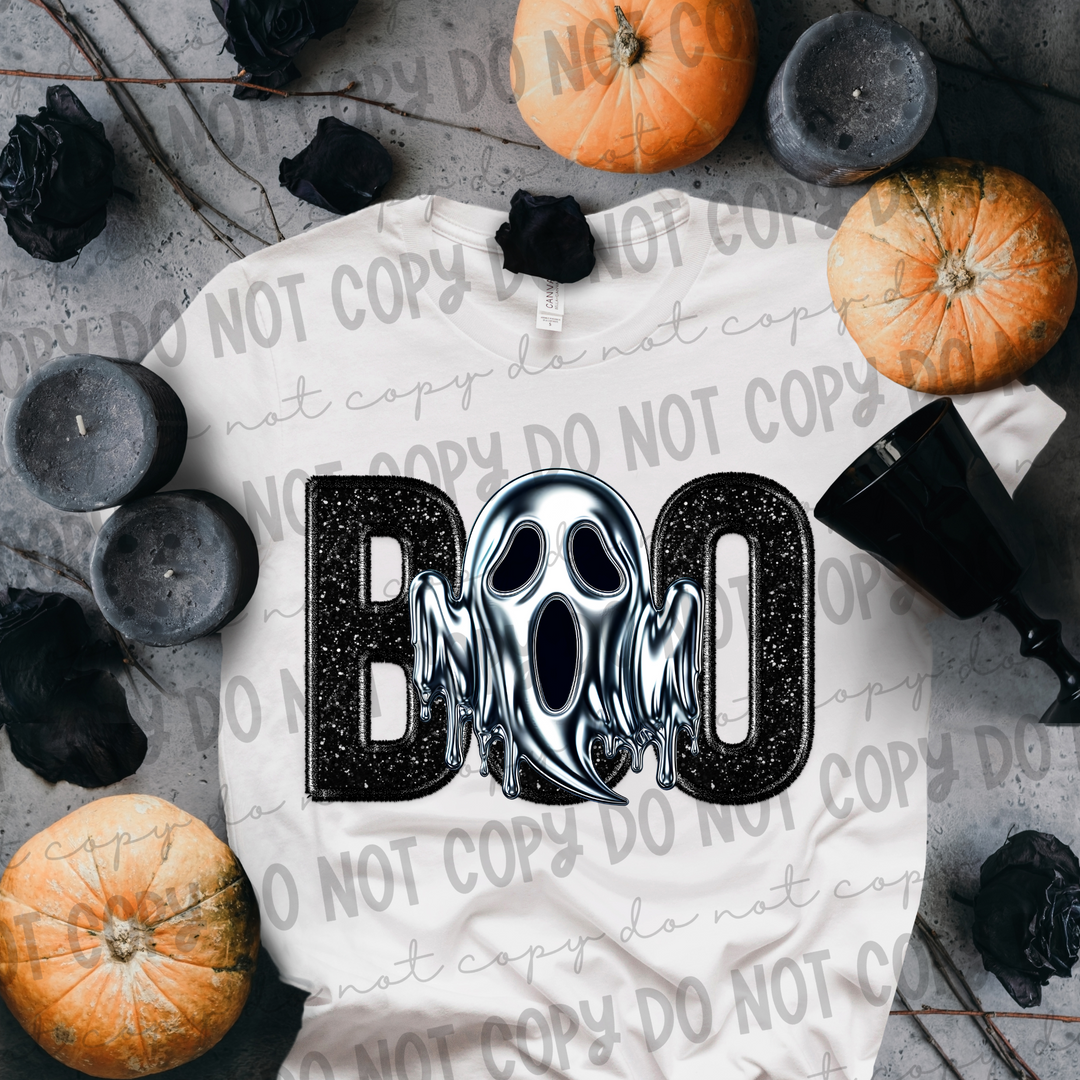 Boo Metallic Ghost DTF Print