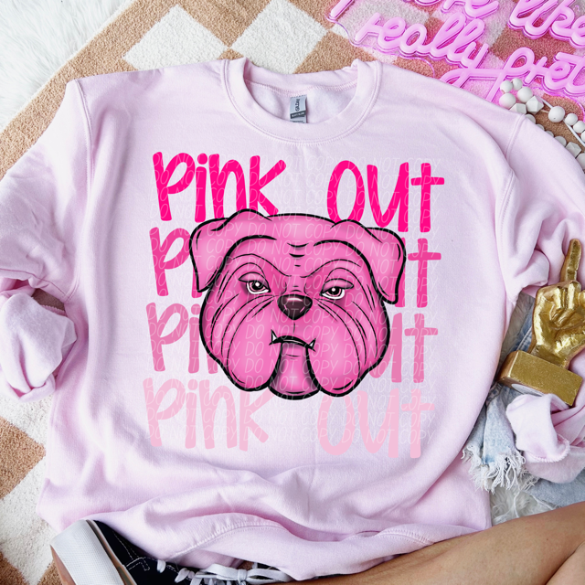 Pink Out Stacked Mascot DTF Print