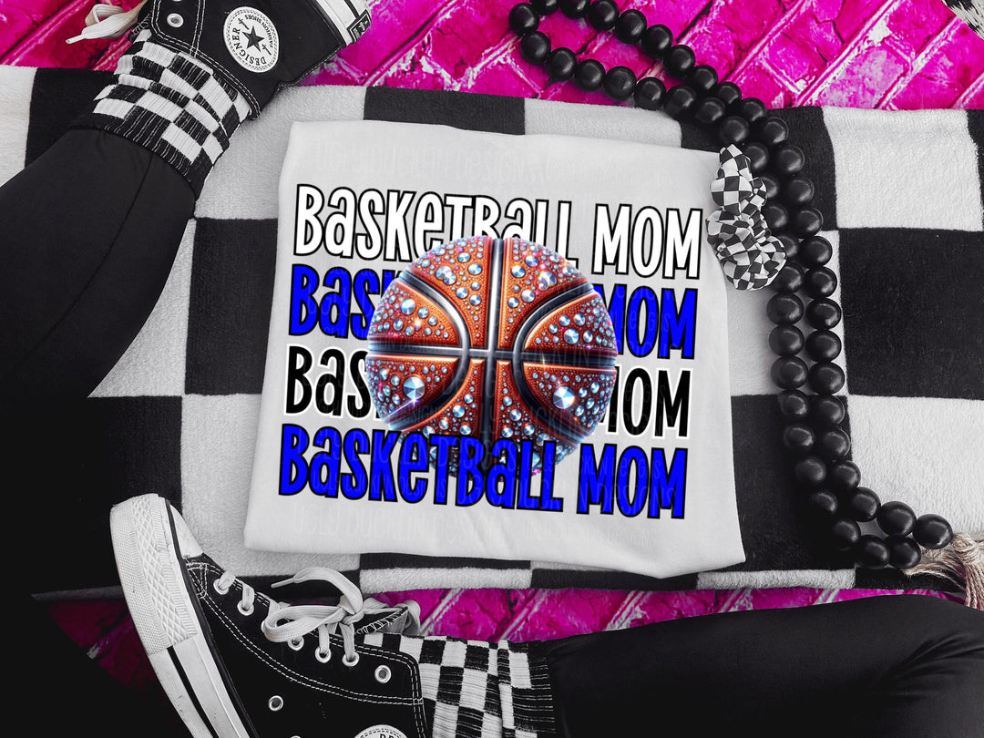 Basketball Mom (Blue and white) DTF Print