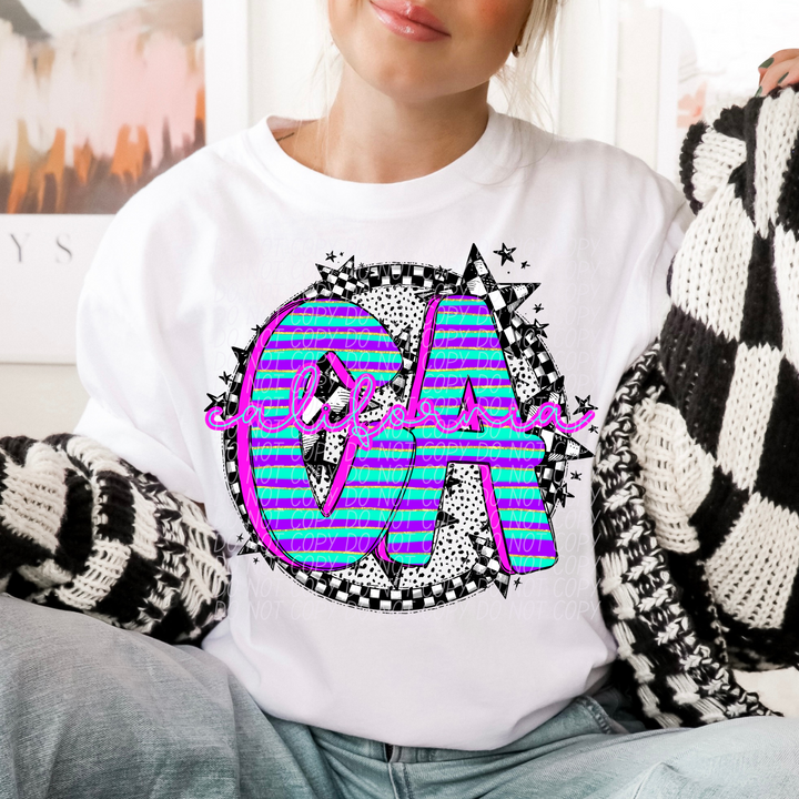 Striped Spring States DTF Print