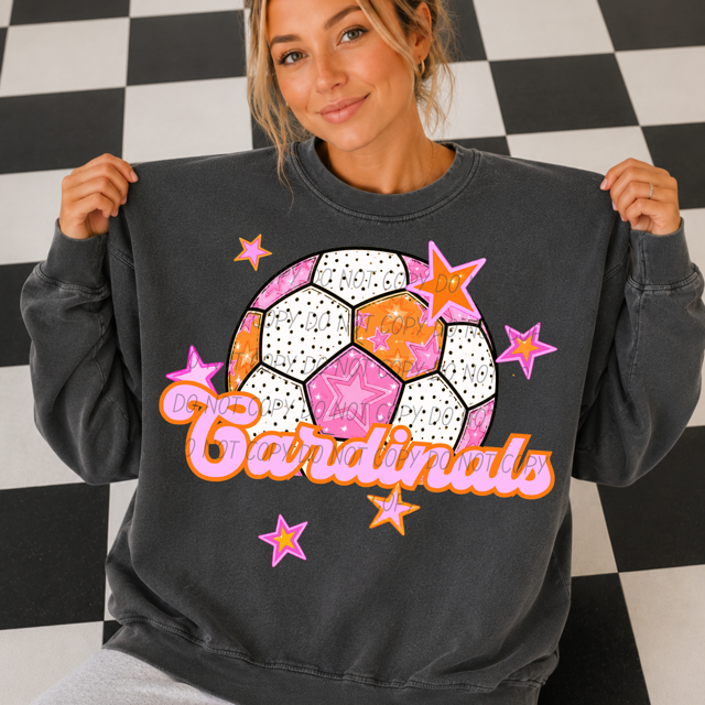 Pink Soccer DTF Print