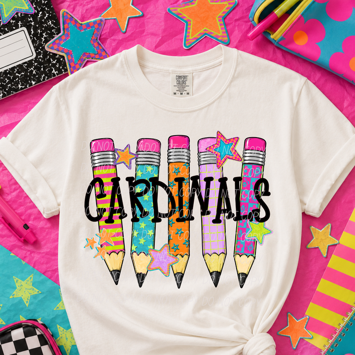Pencil Mascots DTF Print