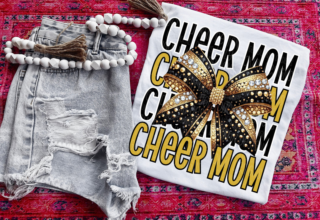 Cheer Mom with Bow DTF Print