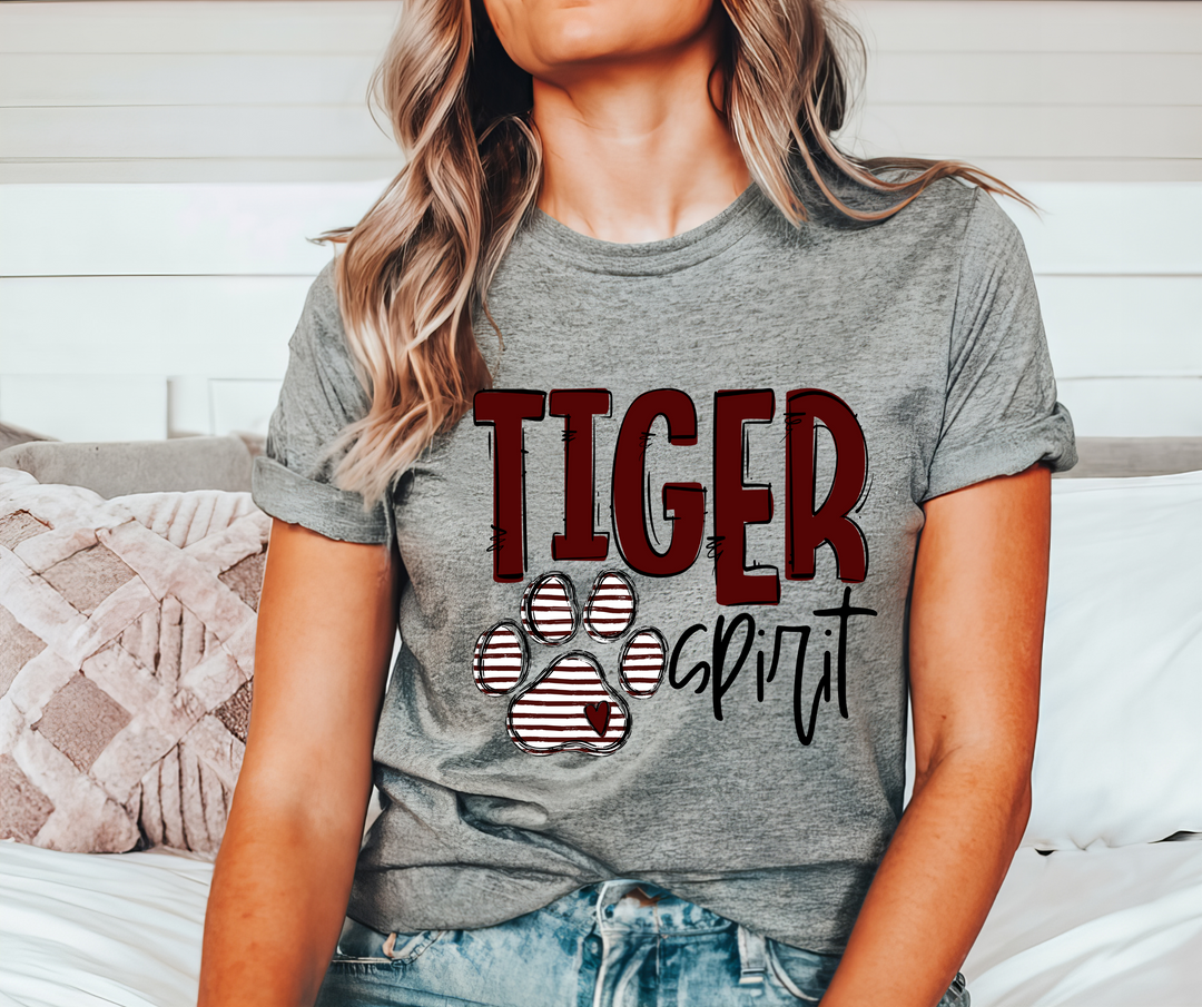 Go Team Tiger Spirit Maroon DTF Print