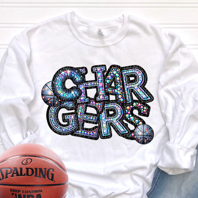 Rhinestone Basketball Mascots DTF Print