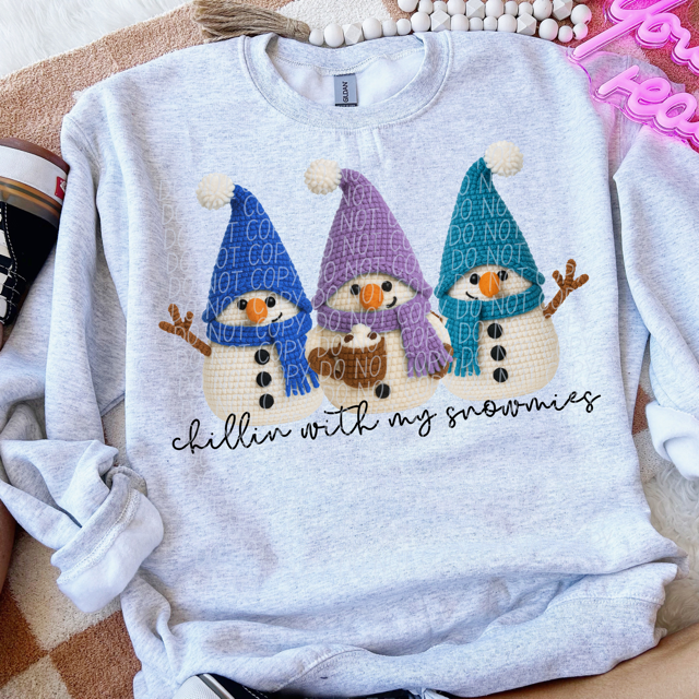 Chilling With My Snowmies DTF Print