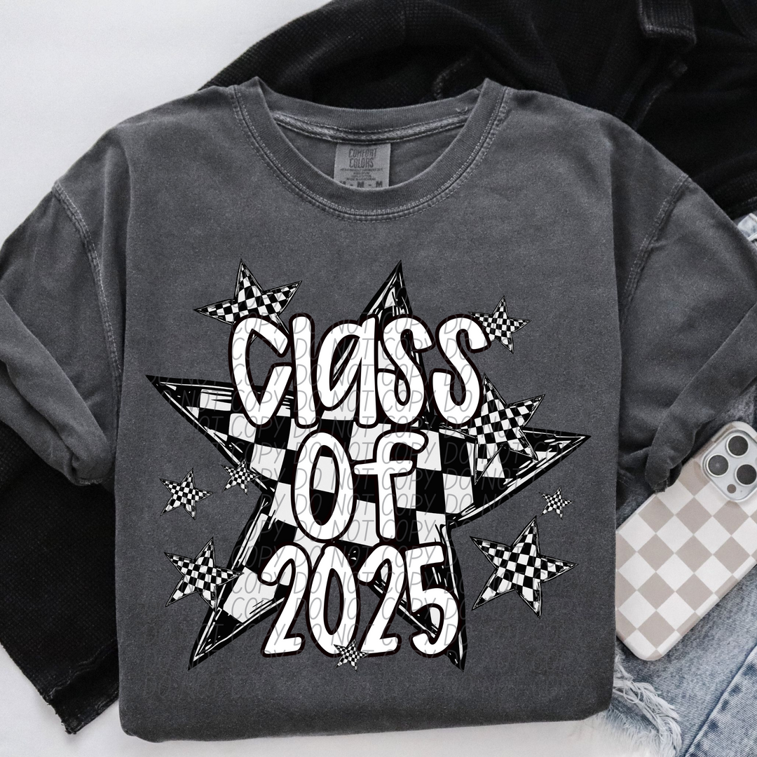 Class of 2025 Checked Star DTF Print