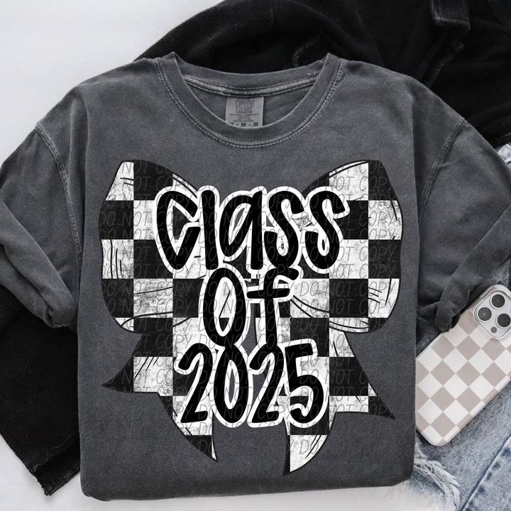 Class of 2025 Checker Bow DTF Print