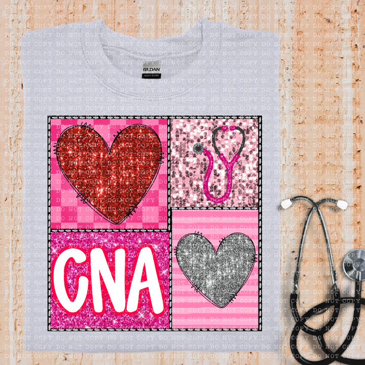 Sparkle Heart Square Occupations DTF Print