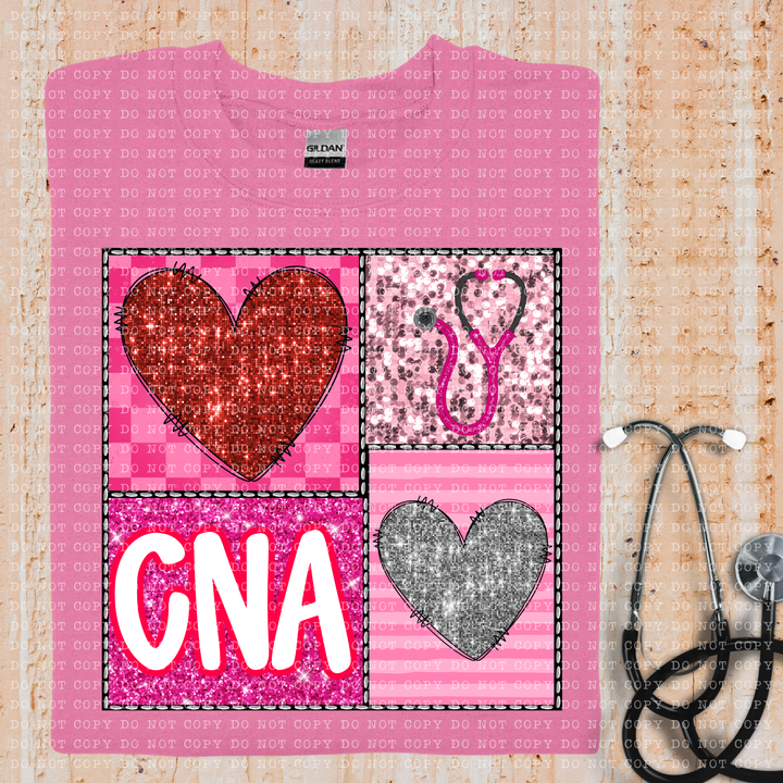 Sparkle Heart Square Occupations DTF Print