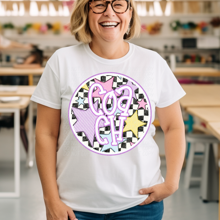 Back To School Stars Purple - Occupations DTF Print