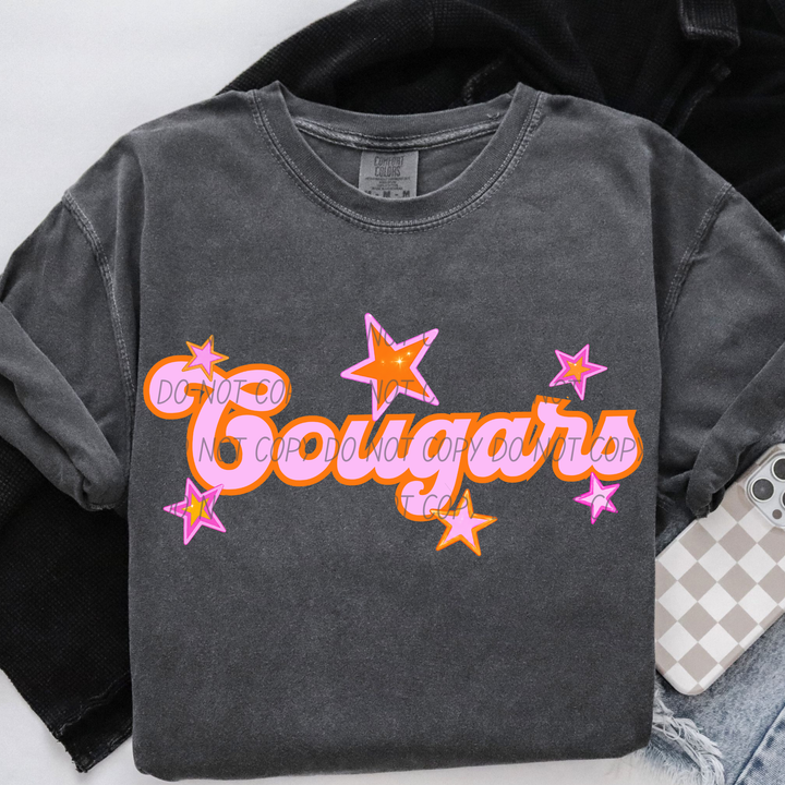 Pink and Orange Mascots DTF Print