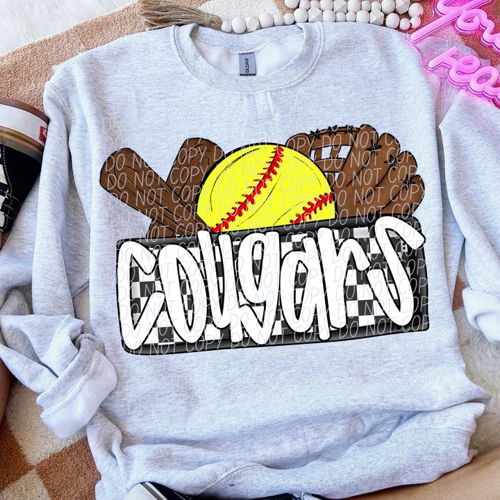 Softball Mascots DTF Print
